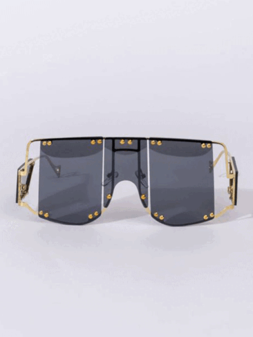 A.KOM // OVERSIZED METAL SUNGLASSES, BLACK
