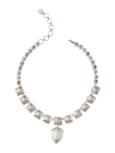 BOUNKIT // RHODIUM CLEAR QUARTZ PENDANT