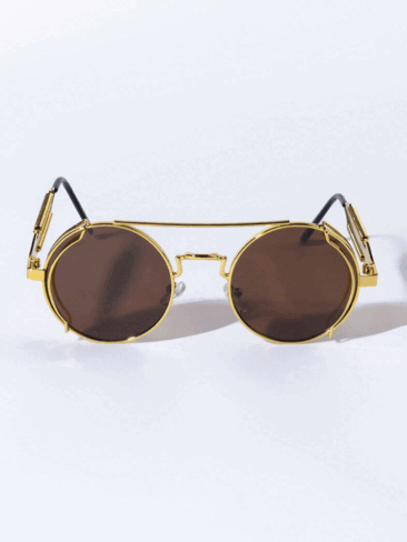 A.KOM // ROUND METAL SUNGLASSES, GOLD