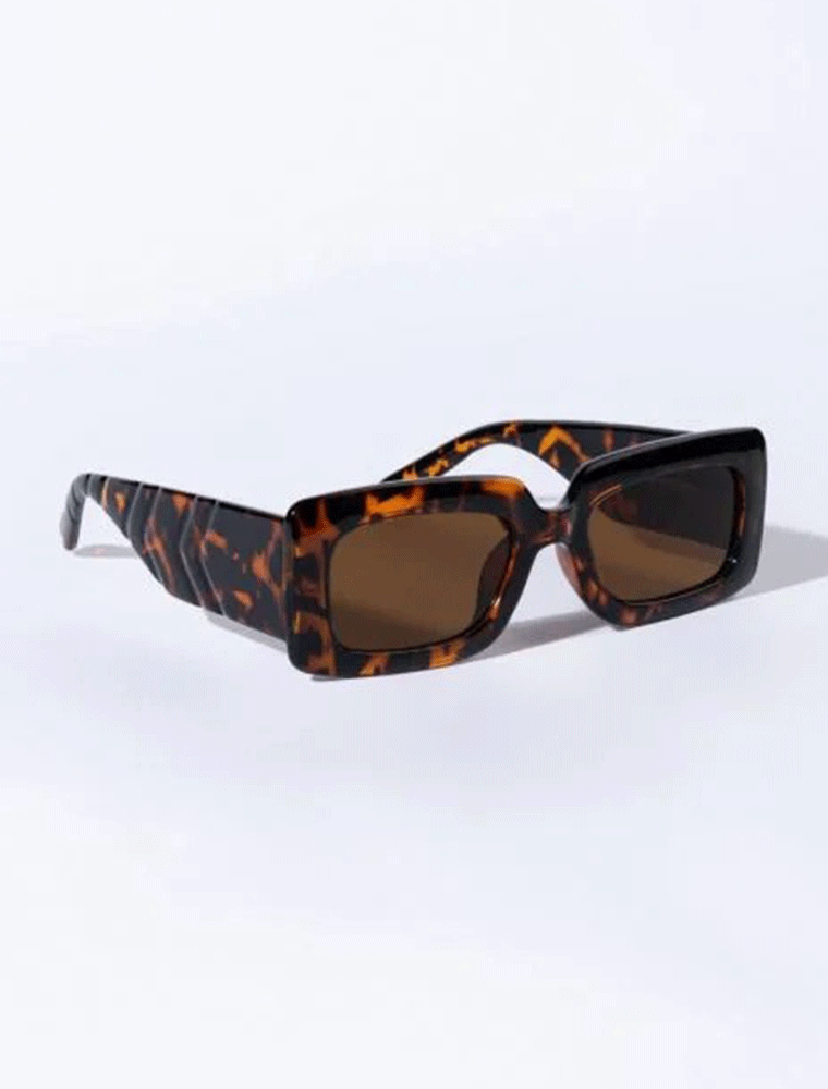 A.KOM // RECTANGULAR PLASTIC SUNGLASSES, TORTOISE - Image 3