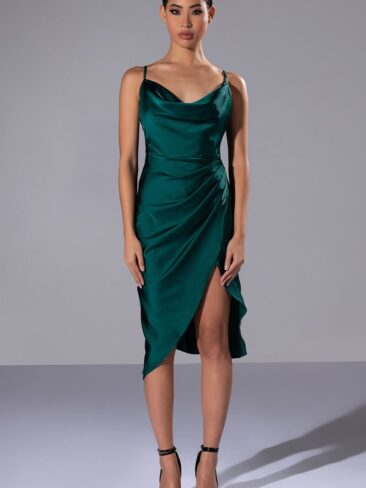 A.KOM // DATE NIGHT MIDI DRESS, GREEN