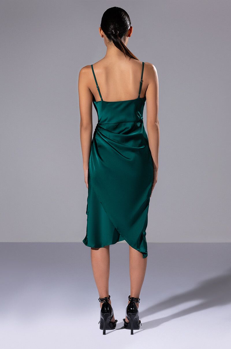 A.KOM // DATE NIGHT MIDI DRESS, GREEN - Image 3