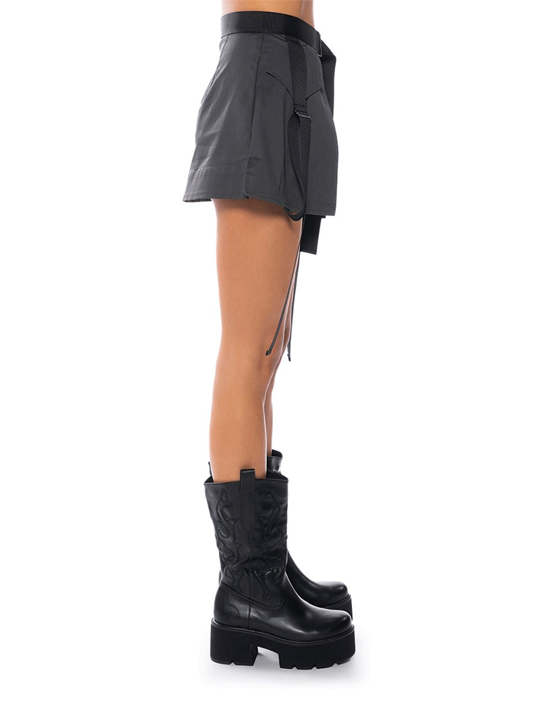 A.KOM // CARGO STYLE MINI BELT-SKIRT, BLACK - Image 4