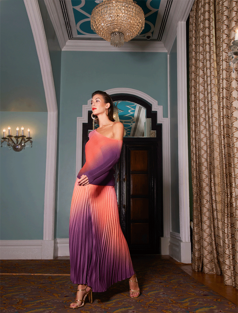 SCARLET SAGE // ALESSANDRA OMBRE SET, ORANGE / PURPLE - Image 3