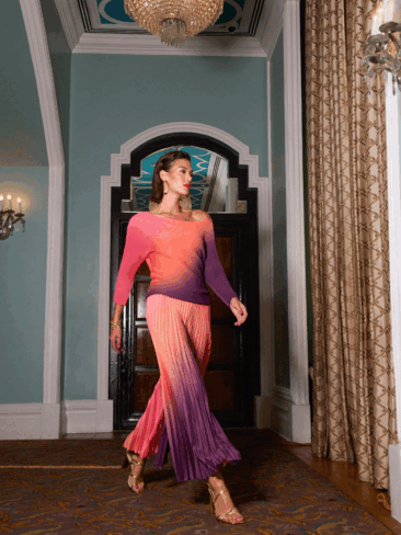 SCARLET SAGE // ALESSANDRA OMBRE SET, ORANGE / PURPLE