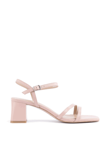 ATTIZZARE // CLASSIC BLOCK HEEL OPEN TOE VELOUR SANDALS, PINK