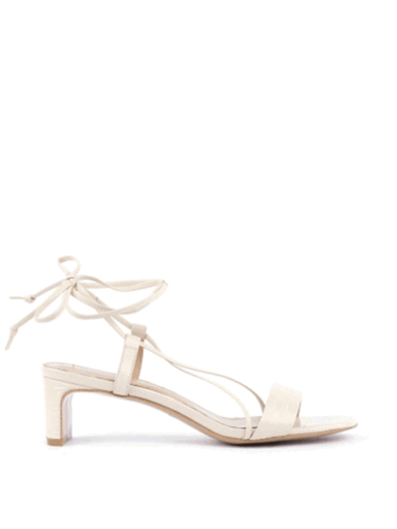 MIRATON // LACE-UP SANDALS, CREAM