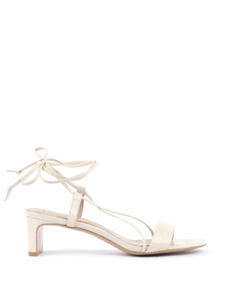 MIRATON // LACE-UP SANDALS, CREAM