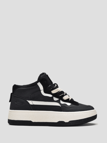 VITTO ROSSI // WOMEN’S TWO-TONE PLATFORM LACE UP SNEAKERS, BLACK/WHITE