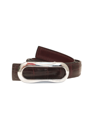 PEcado // GENUINE ALLIGATOR LEATHER BELT, BURGUNDY