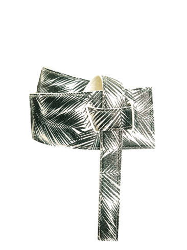 PEcado // LEATHER KNOTTED BELT, MULTICOLOR PRINT