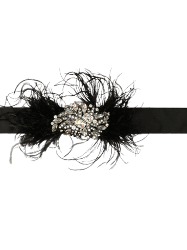 PEcado // RHINESTONE ELASTIC WAIST BELT, BLACK
