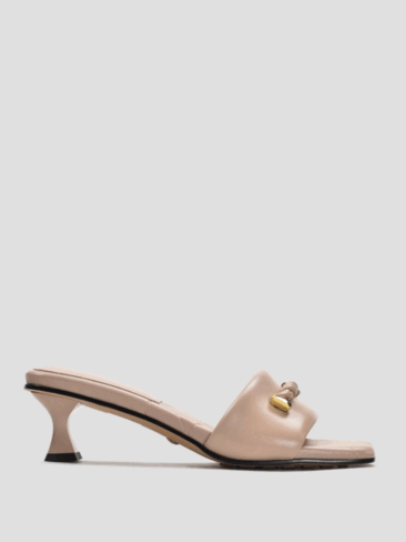 VITTO ROSSI // CLASSIC OPEN TOE HEEL SANDALS, BEIGE