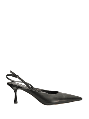 MIRATON // CLASSIC TOE W/ SQUARE HEEL PUMPS, BLACK