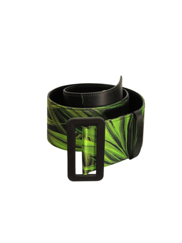 PEcado // WIDE GEOMETRICAL BELT, SILK TROPICAL LEAF