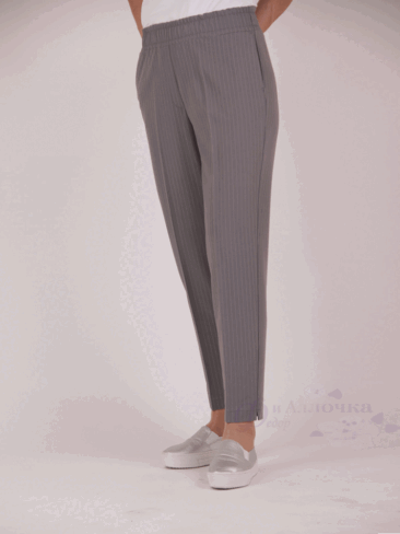 UA DENIZE // WOMEN’S 7/8 CLASSIC CUT PULL UP PANT, GRAY W/ STRIPE