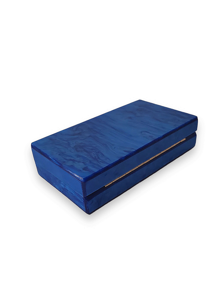 A.KOM // RECTANGULAR ACRYLIC CLUTCH BAG, BLUE FLAMES - Image 2