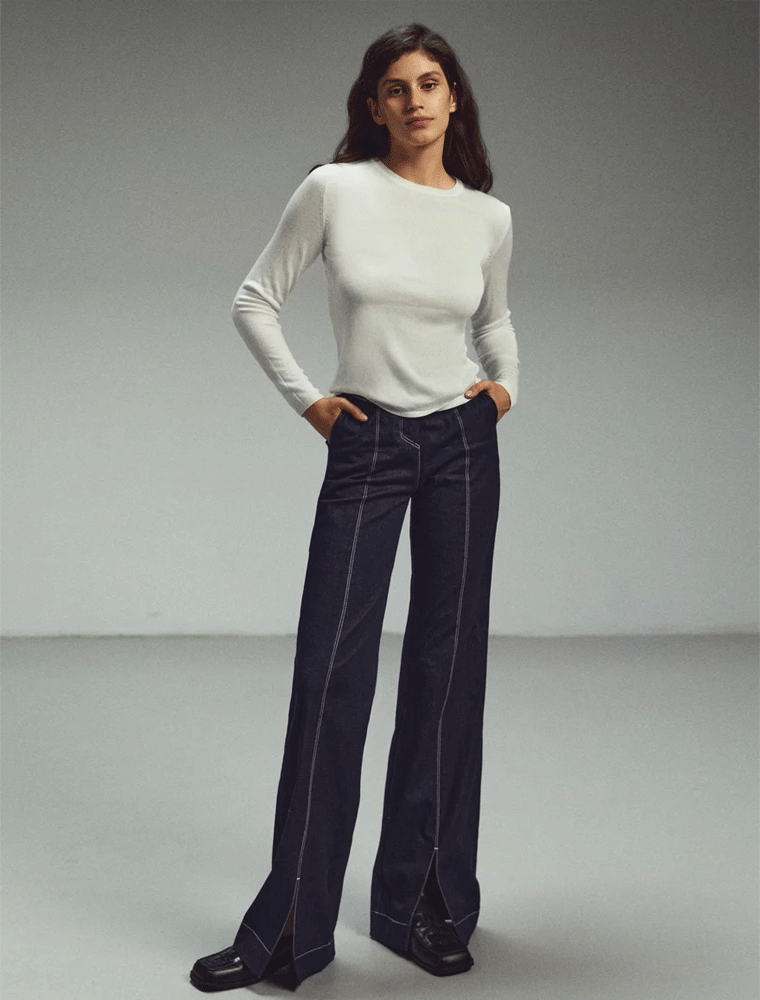 GEPUR // BASIC LONGSLEEVE JUMPER, OFF-WHITE - Image 4