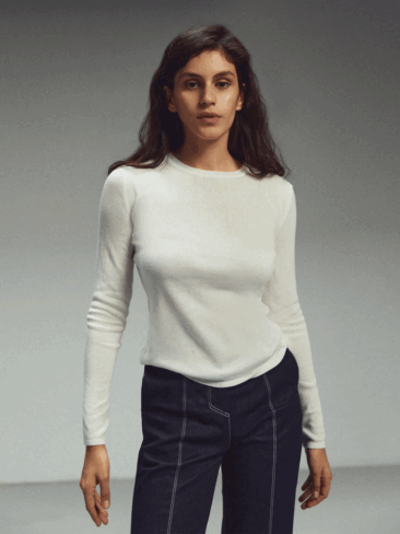 GEPUR // BASIC LONGSLEEVE JUMPER, OFF-WHITE