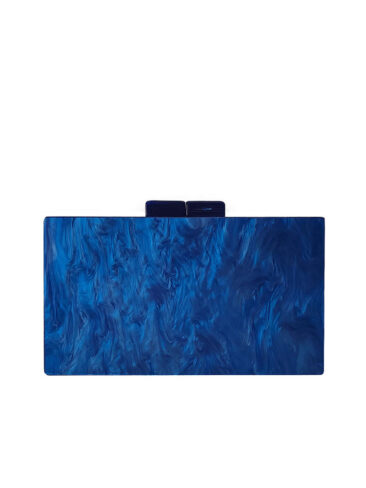A.KOM // RECTANGULAR ACRYLIC CLUTCH BAG, BLUE FLAMES