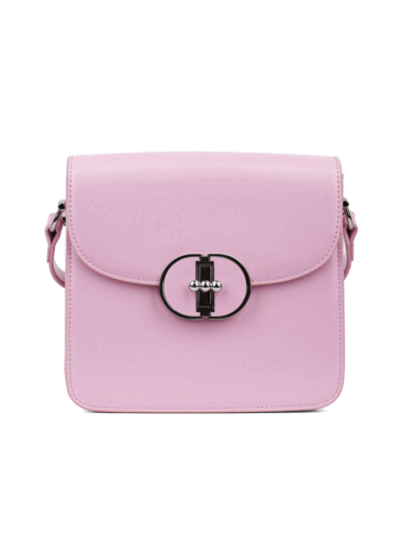 MIRATON // GENUINE LEATHER SQUARE BOX BAG, BUBBLEGUM