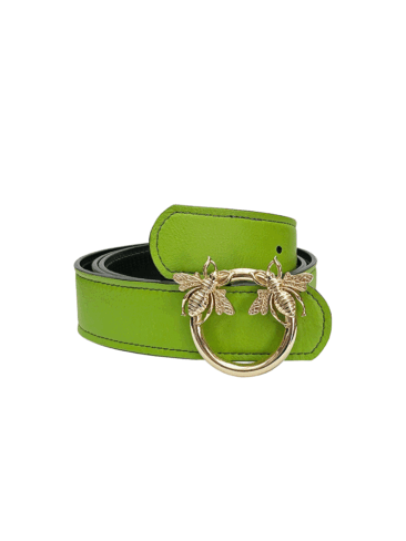 PEcado // LEATHER BEE BELT, GREEN