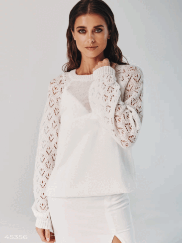 GEPUR // KNIT LOOSE JUMPER W/ REGLAN SLEEVES, WHITE