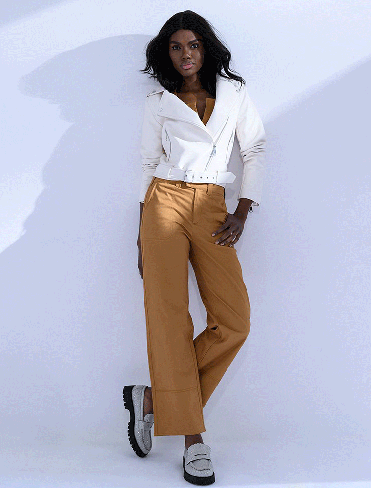 A.KOM // MODERN KHAKI STRAIGHT CUT TROUSERS - Image 5
