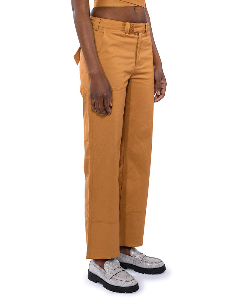 A.KOM // MODERN KHAKI STRAIGHT CUT TROUSERS - Image 3