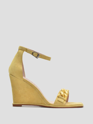 VITTO ROSSI // CHAIN WEDGE SANDALS, YELLOW